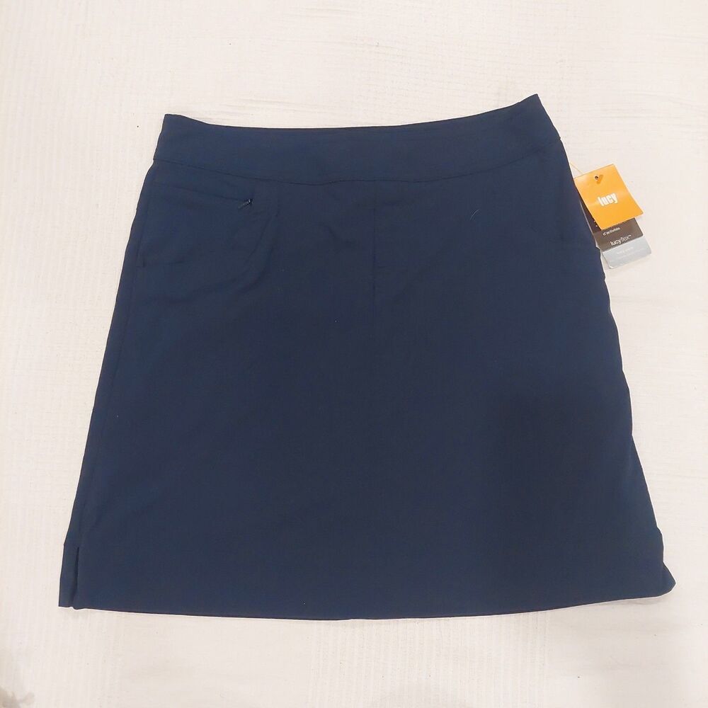 Lucy Womens Navy Blue Walkabout Collection Skort Activewear Hiking Skirt S NWT